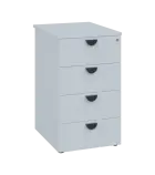 TKC - 61 kontejner přístavný, 4-zásuvkový, deska 18 mm, centrální zámek, bílá